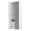 Armoire penderie blanche avec miroir et bloc 3 tiroirs GoodHome Atomia H. 225 x L. 75 x P. 58 cm