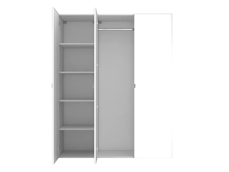 Armoire penderie blanche avec miroir GoodHome Atomia H. 187,5 x L. 150 x P. 58 cm