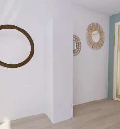 Armoire penderie blanche avec étagère GoodHome Atomia H. 225 x L. 50 x P. 58 cm