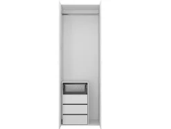 Armoire penderie blanche avec bloc 3 tiroirs GoodHome Atomia H. 225 x L. 75 x P. 58 cm