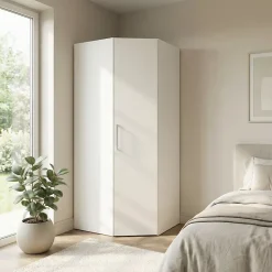 Armoire penderie d'angle blanche avec porte battante GoodHome Atomia H. 225 x L. 100 x P. 89 cm