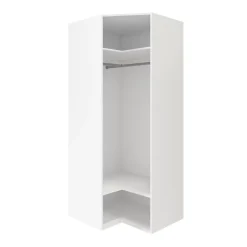 Armoire penderie d'angle blanche avec porte battante miroir GoodHome Atomia H. 225 x L. 100 x P. 89 cm