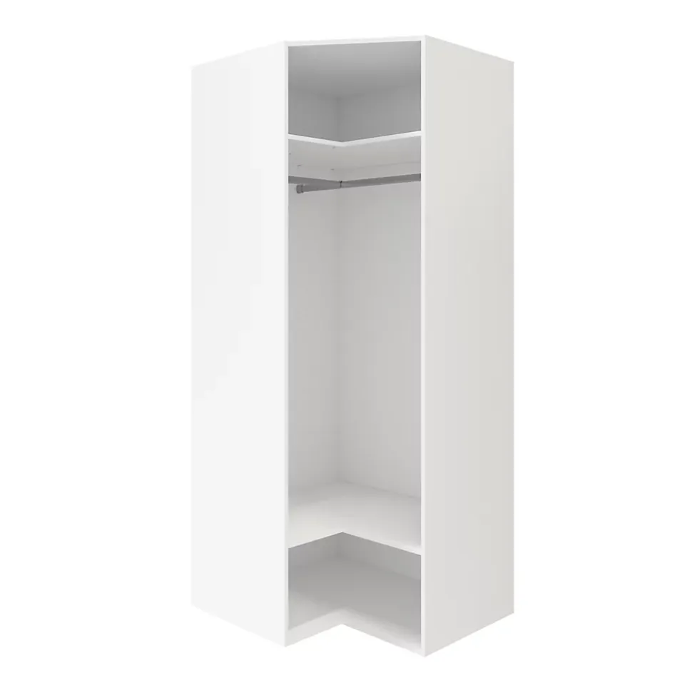 Armoire penderie d'angle blanche avec porte battante miroir GoodHome Atomia H. 225 x L. 100 x P. 89 cm