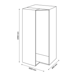 Armoire penderie d'angle blanche avec porte battante miroir GoodHome Atomia H. 225 x L. 100 x P. 89 cm