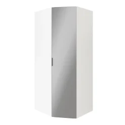 Armoire penderie d'angle blanche avec porte battante miroir GoodHome Atomia H. 225 x L. 100 x P. 89 cm