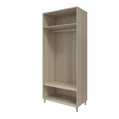 Armoire penderie effet chêne portes battantes blanches GoodHome Atomia H. 235 x L. 100 x P. 60 cm