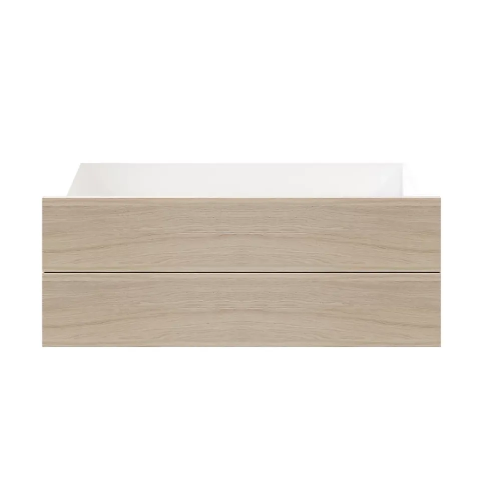 Armoire penderie effet chêne portes battantes blanches GoodHome Atomia H. 235 x L. 100 x P. 60 cm