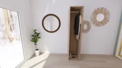 Armoire penderie effet chêne GoodHome Atomia H. 225 x L. 50 x P. 58 cm