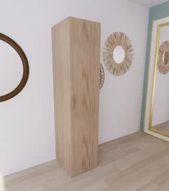 Armoire penderie effet chêne GoodHome Atomia H. 225 x L. 50 x P. 58 cm