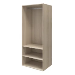 Armoire penderie effet chêne portes battantes miroir et effet chêne GoodHome Atomia H. 187,5 x L. 75 x P. 60 cm
