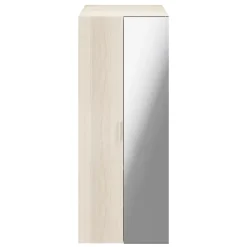 Armoire penderie effet chêne portes battantes miroir et effet chêne GoodHome Atomia H. 187,5 x L. 75 x P. 60 cm