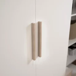 Armoire penderie portes battantes miroir et effet chêne GoodHome Atomia H. 225 x L. 200 x P. 60 cm