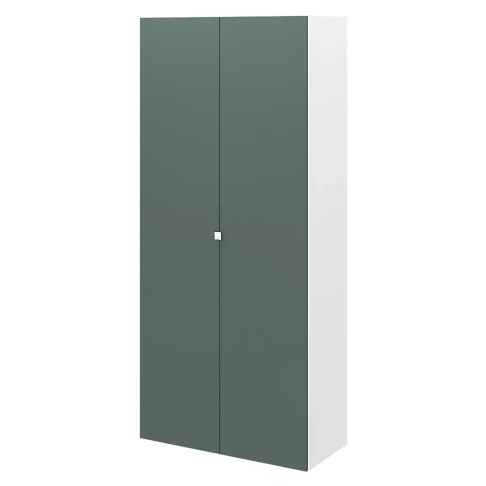 Armoire penderie portes battantes vert forêt et blanc GoodHome Atomia H. 225 x L. 100 x P. 45 cm