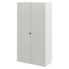 Armoire penderie portes battantes gris clair et blanc GoodHome Atomia H. 187 x L. 100 x P. 45 cm