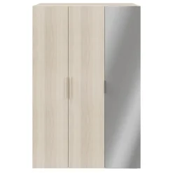 Armoire penderie portes battantes miroir et effet chêne GoodHome Atomia H. 225 x L. 150 x P. 60 cm