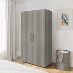 Armoire penderie portes battantes effet chêne grisé GoodHome Atomia H. 187,5 x L. 100 x P. 60 cm