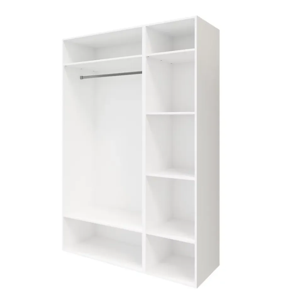 Armoire penderie portes battantes miroir et tiroirs blanc GoodHome Atomia H. 225 x L. 150 x P. 60 cm