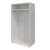 Armoire penderie portes battantes blanche et anthracite brillant GoodHome Atomia H. 187,5 x L. 100 x P. 60 cm