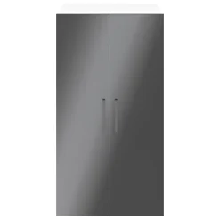 Armoire penderie portes battantes blanche et anthracite brillant GoodHome Atomia H. 187,5 x L. 100 x P. 60 cm