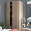 Armoire penderie portes battantes effet chêne avec 5 étagères GoodHome Atomia H. 187,5 x L. 100 x P. 60 cm