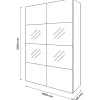 Armoire penderie portes coulissantes blanches et anthracite brillant GoodHome Atomia H. 225 x L. 150 x P. 63,5 cm