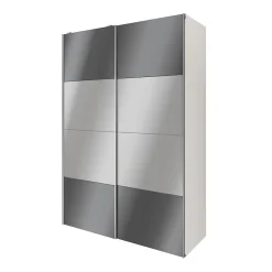 Armoire penderie portes coulissantes anthracite brillant et miroir GoodHome Atomia H. 225 x L. 150 x P. 63,5 cm