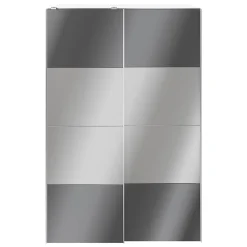 Armoire penderie portes coulissantes anthracite brillant et miroir GoodHome Atomia H. 225 x L. 150 x P. 63,5 cm