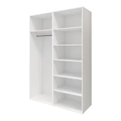 Armoire penderie portes coulissantes blanches brillantes GoodHome Atomia H. 225 x L. 150 x P. 63,5 cm