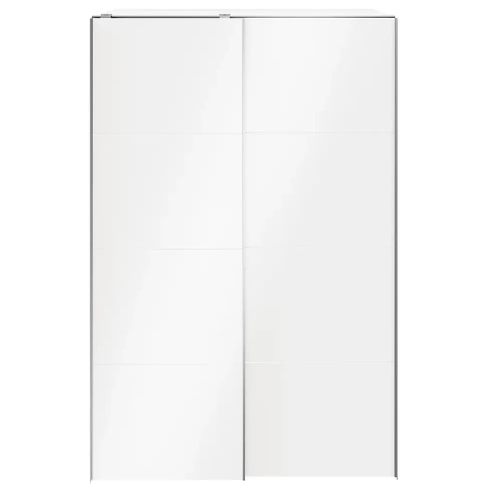Armoire penderie portes coulissantes blanches brillantes GoodHome Atomia H. 225 x L. 150 x P. 63,5 cm