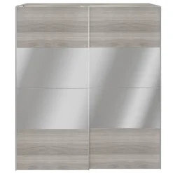Armoire penderie portes coulissantes effet chêne grisé et miroir GoodHome Atomia H. 225 x L. 200 x P. 63,5 cm