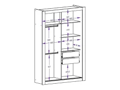 Armoire PETTERI - 2 portes coulissantes - Avec miroir - L.152 cm - Blanc
