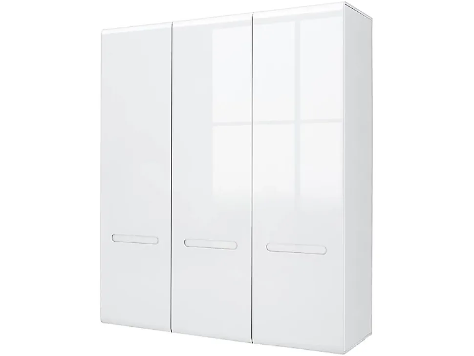 Armoire Placard à 4 portes ,coloris Blanc/Blanc haute brillance - Longueur 180 x Profondeur 57 x Hauteur 210 cm