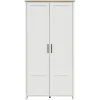 Armoire Placard à deux portes , coloris Blanc pin andersen/Chêne clair - Longueur 101,5 x Profondeur 57 x Hauteur 200,5 cm