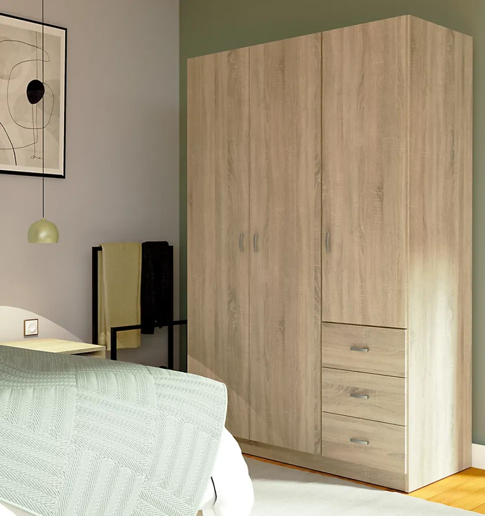 Armoire placard / meuble de rangement coloris cambrian - Hauteur 180 x Longueur 120 x Profondeur 50 cm