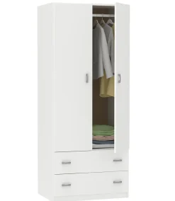 Armoire placard / meuble de rangement coloris Blanc brillant - Hauteur 180 x Longueur 74 x Profondeur 50 cm