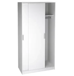 Armoire placard / meuble de rangement coloris blanc - Longueur 100 x Hauteur 200 x Profondeur 50 cm