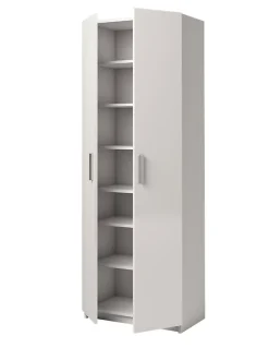 Armoire placard / meuble de rangement coloris blanc - Hauteur 180 x Longueur 60 x Profondeur 35.6 cm