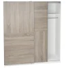 Armoire placard / meuble de rangement coloris chêne/blanc - Hauteur 200 x Longueur 180 x Profondeur 60 cm