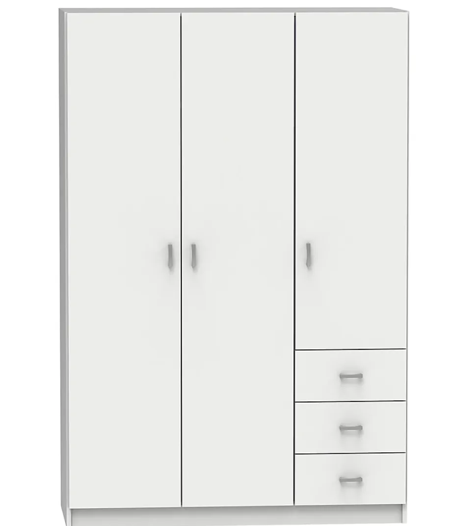 Armoire placard / meuble de rangement coloris blanc - Hauteur 180 x Longueur 120 x Profondeur 50 cm