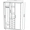 Armoire placard / meuble de rangement coloris blanc - Hauteur 200 x Longueur 130 x Profondeur 50 cm