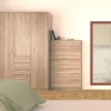 Armoire placard / meuble de rangement coloris Chêne Cortez - Hauteur 200 x Longueur 130 x Profondeur 50 cm