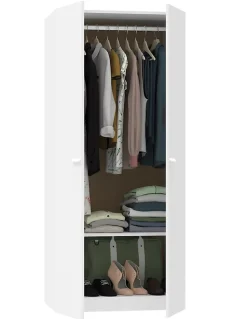 Armoire placard / meuble de rangement coloris blanc - Hauteur 180 x Longueur 79 x Profondeur 52 cm