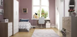 Armoire placard / meuble de rangement coloris chêne cortez / blanc - Longueur 100 x Hauteur 200 x Profondeur 50 cm
