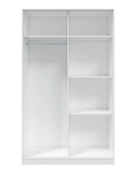 Armoire, placard avec 2 portes coloris blanc artic, ciment - longueur 120 x hauteur 200 x profondeur 50 cm