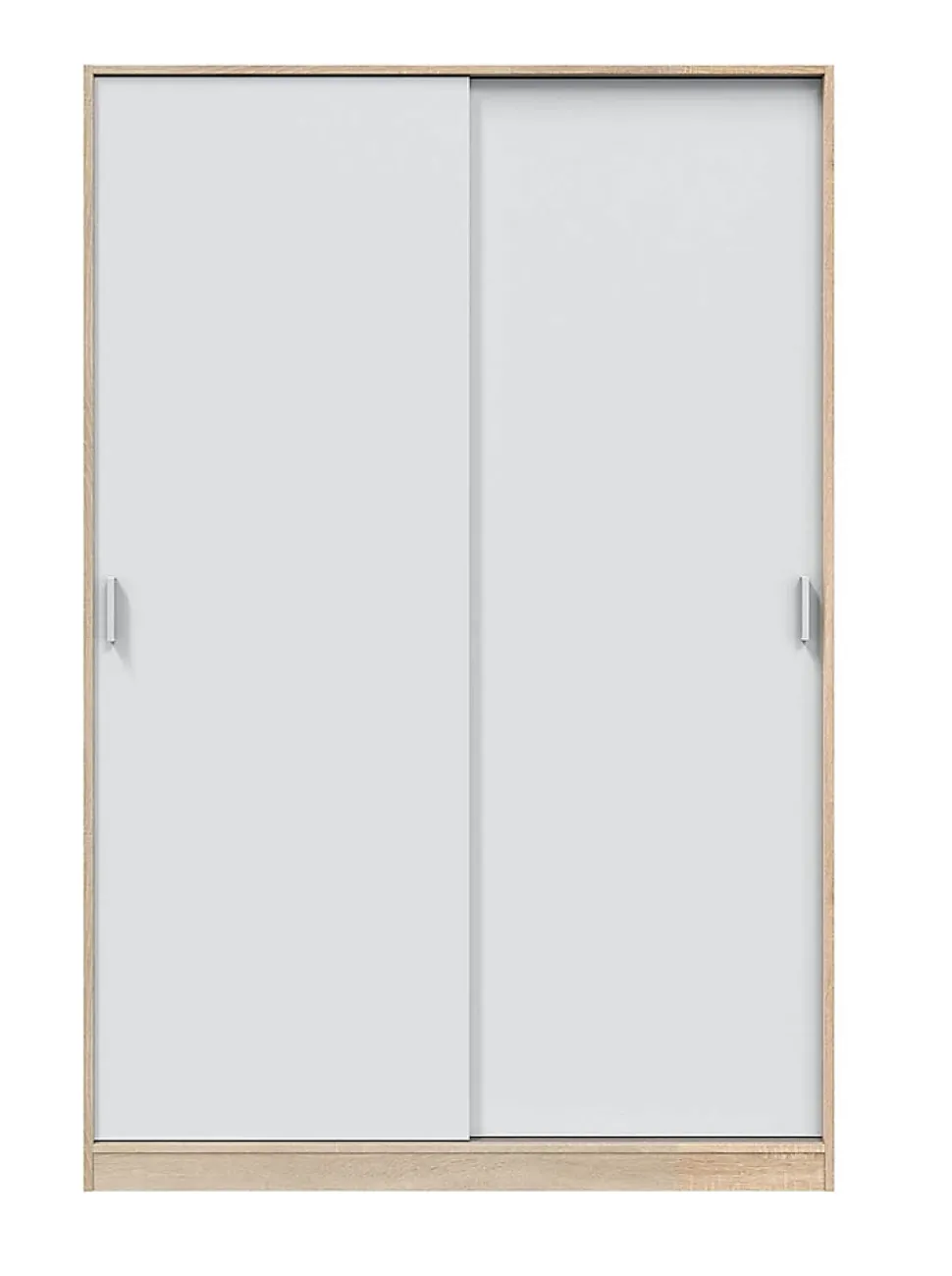Armoire, placard avec 2 portes coloris chêne canadien, blanc artic - longueur 120 x hauteur 200 x profondeur 50 cm