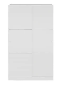 Armoire, placard avec 2 portes coulissantes coloris blanc brillant - longueur 120 x hauteur 200 x profondeur 50 cm