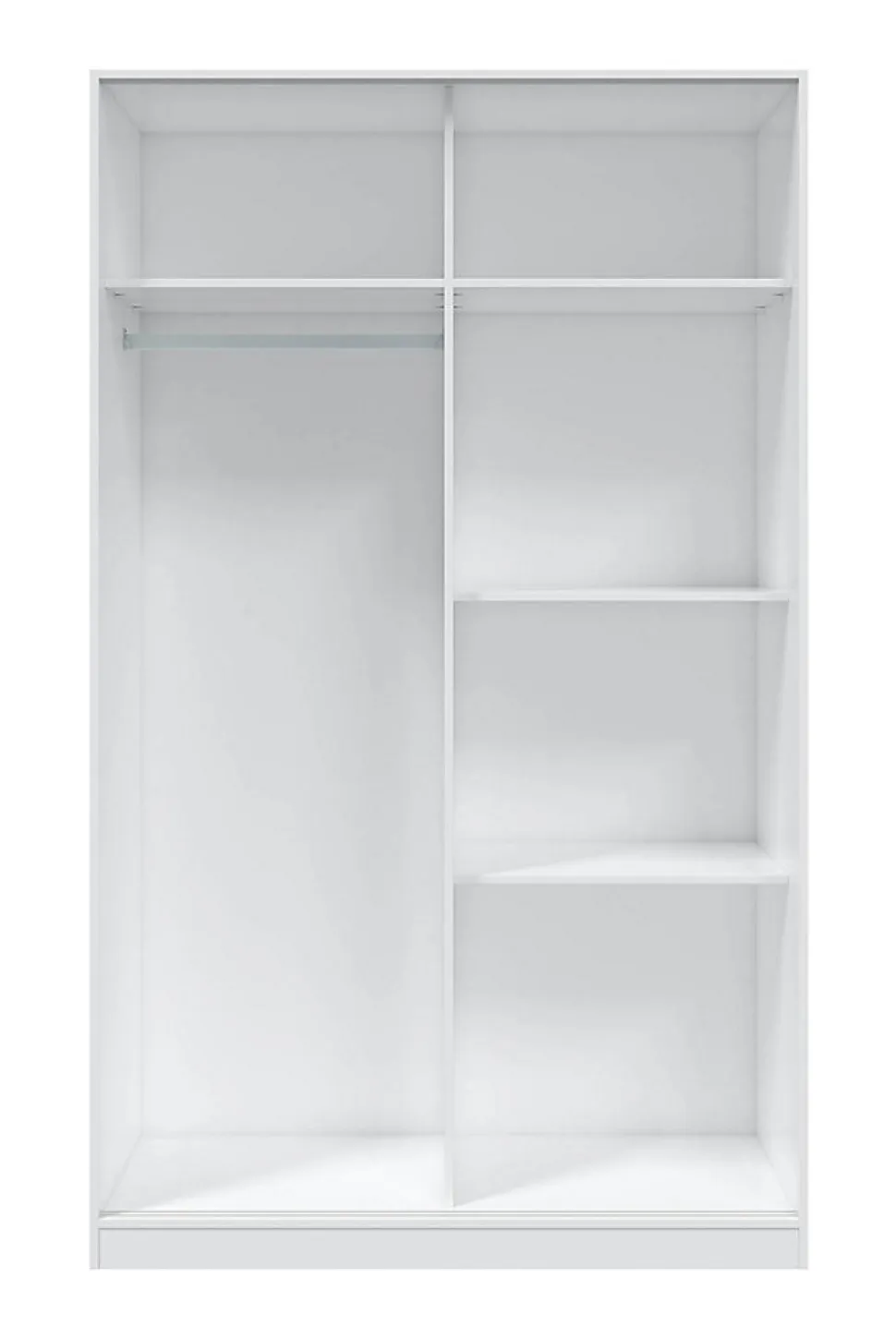 Armoire, placard avec 2 portes coulissantes coloris blanc brillant - longueur 120 x hauteur 200 x profondeur 50 cm