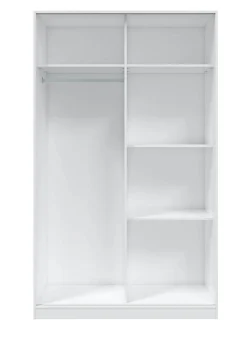 Armoire, placard avec 2 portes coloris blanc artic, blanc Velho - longueur 120 x hauteur 200 x profondeur 50 cm