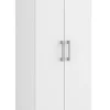 Armoire, placard de rangement avec 2 portes coloris blanc - longueur 56 x profondeur 34 x hauteur 169 cm