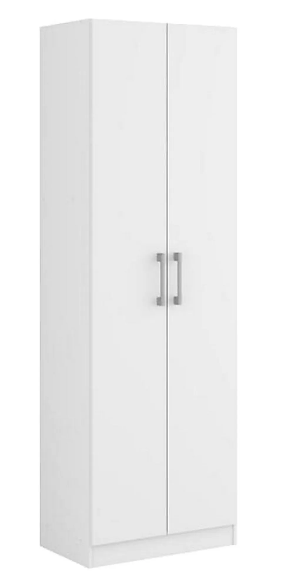 Armoire, placard de rangement avec 2 portes coloris blanc - longueur 56 x profondeur 34 x hauteur 169 cm